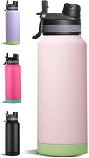 32 oz Insulated Sports Water Bottle with Straw, Vacuum Stainless Steel Water Fla