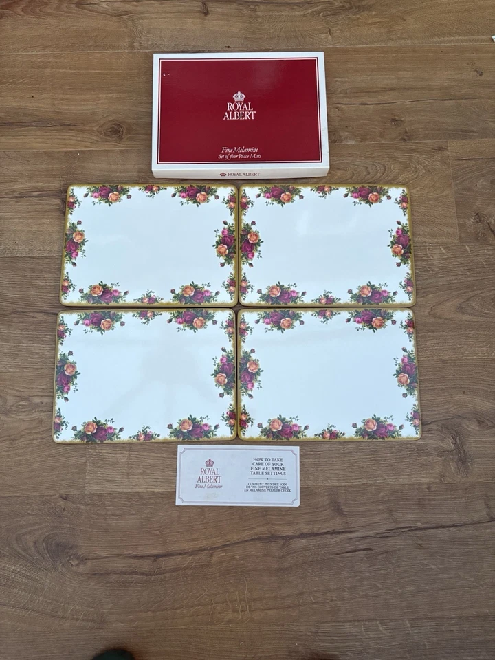 Royal Albert Old Country Roses 4er Set Tischset verpackt, Länge 11,1/8”x 8,1/4”