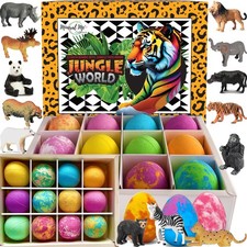 Bath Bombs for Kids with Surprise Inside- 12 pk Kids Bath Bombs with Jungle T...