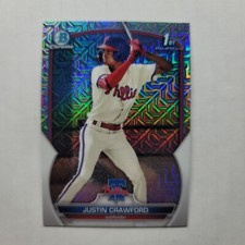 2023 Bowman Chrome Justin Crawford BCP-3 Mega Box Mojo Refractor Phillies