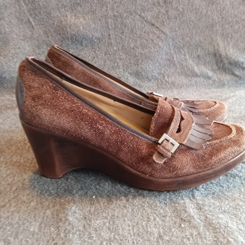 贝斯高跟鞋女式 8.5 米棕色楔形 Jacqueline 皮革鞋面 061234 — 第 4/4 张图片