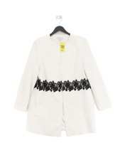 Joanna Hope Women's Jacket Uk 12 White Polyester With Elastane, Viscose Overcoat