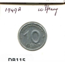 10 fenigów 1949 a nrd wschodnie niemcy niemcy moneta #DB115.D