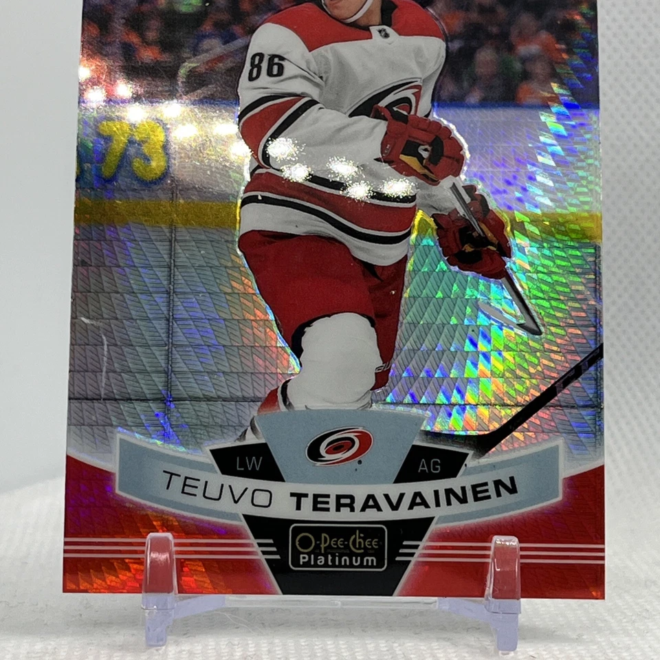 2019-20 O-PEE-CHEE PLATINUM TEUVO TERAVAINEN #27 #ed /199 RED PRISM - Image 3 of 4