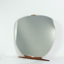 Vecchio specchio con base in legno senza cornice Complemento arredo vintage