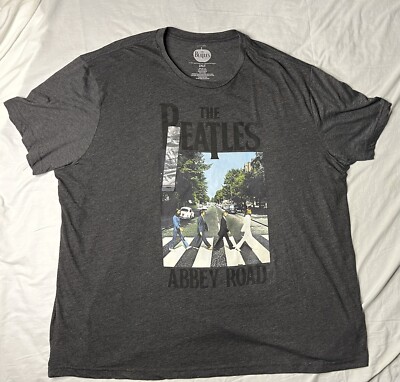 NWT The Beatles T Shirt Men s Size 2XLT Gray Abbey Road Paul George John Ringo