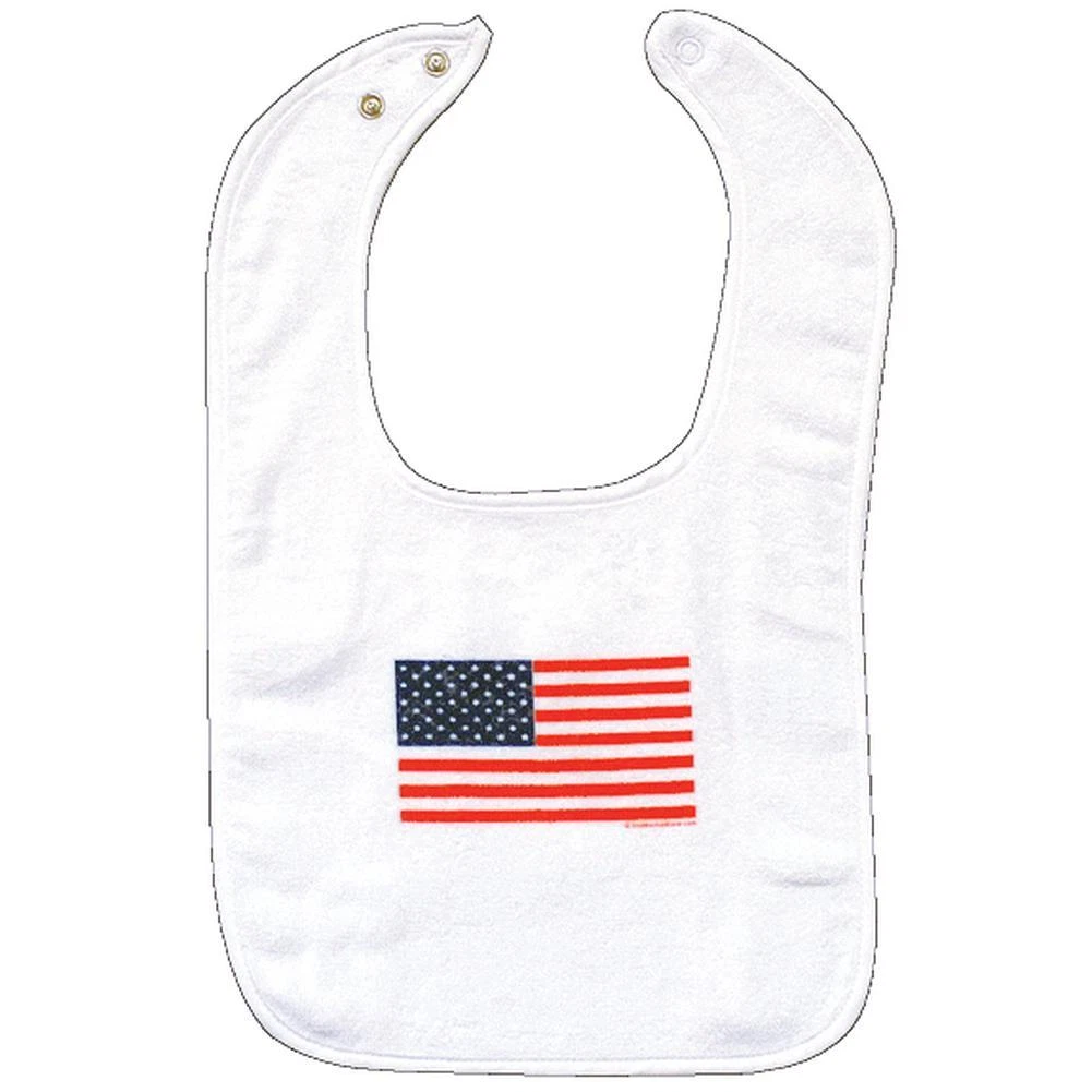 4th of July American Flag Snap Bib