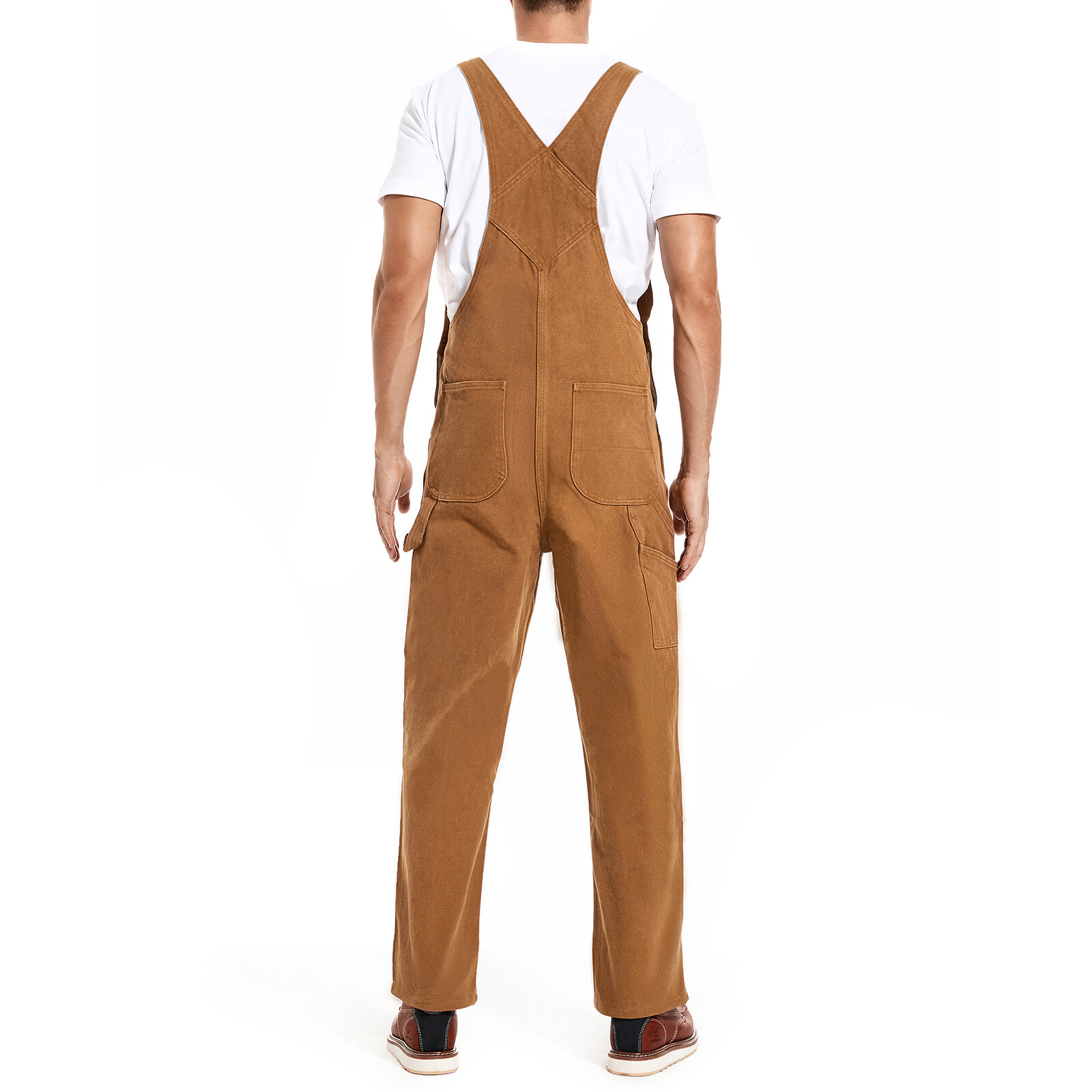 HISEA Men Heavy Duty Bib Overalls Relaxed Fit Dungarees Workwear Pants Jumpsuit