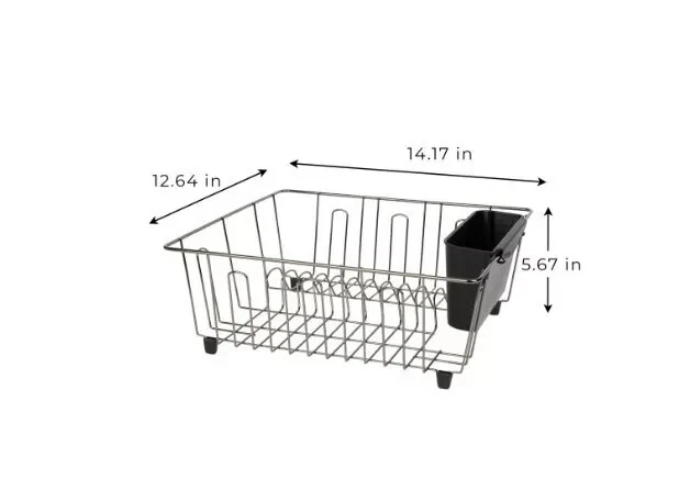 Mainstays 小盘排水架 - 铬/黑色 — 第 2/4 张图片