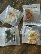 MCDONALD'S CREW - 4 INTERNATIONAL BEARS - HAT LAPEL PIN PINS - TY BEANIE BABIES