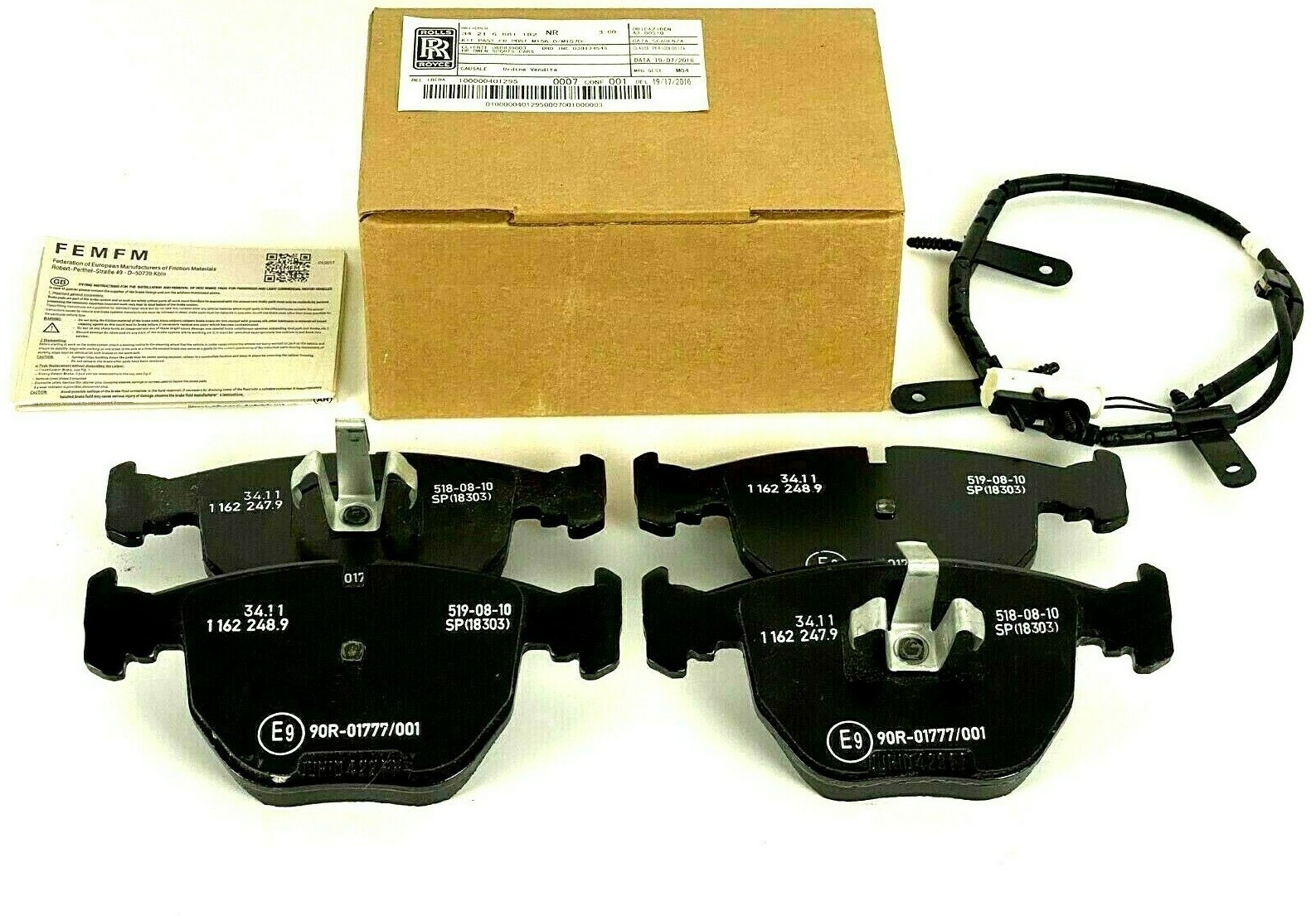 🚚Rolls Royce Ghost, Wraith & Dawn Rear Brake Pad With Sensors