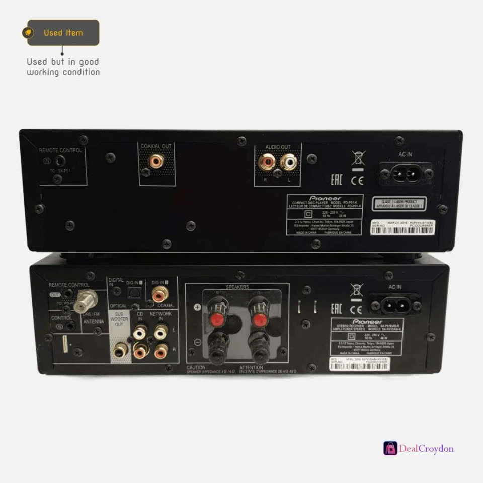 RECEPTOR ESTÉREO PIONERO SX-P01DAB-K + REPRODUCTOR DE DISCOS COMPACTOS PD-P01-K + ALTAVOCES Foto 3 de 4