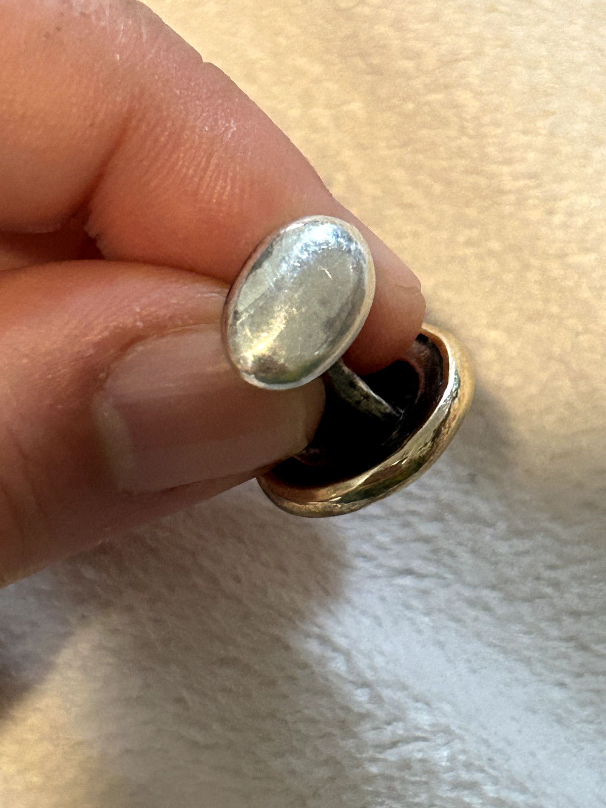 *RETIRED* SINGLE James Avery Round Circle Cuff Links … Gem