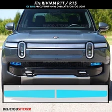 For 2022-2025 Rivian R1T R1S Ice Blue Fog Light Tint Front Overlay Vinyl smoke