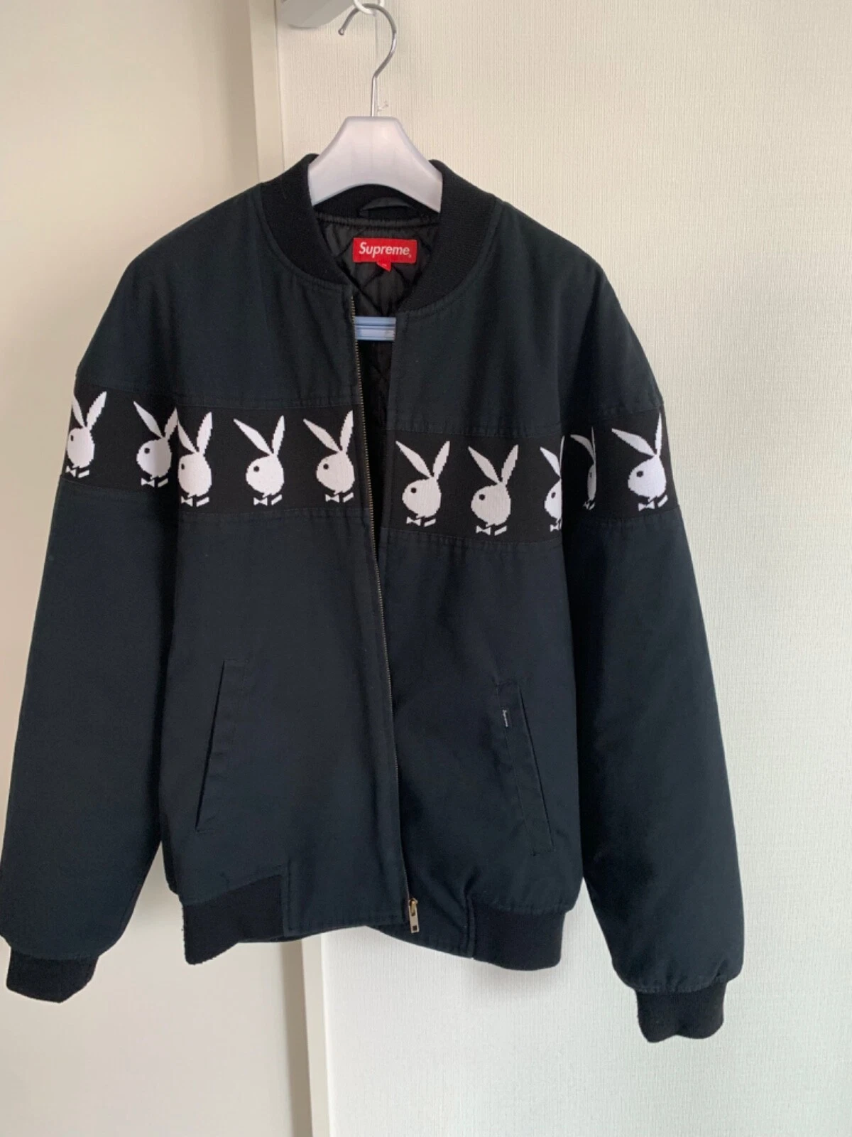 Veste homme Supreme Playboy Crew SS19 100% véritable taille M noir coton rare