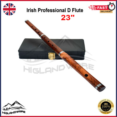 Professionell Irisch D-Flutes Mit Hartschale 58.4cm 3 Stück Natürlichem Finish