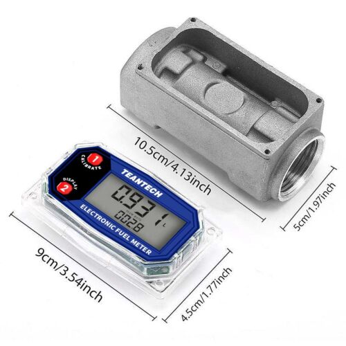 Digital Turbine Flow Meter Digital LCD Display with NPT Counter Gas Oil Fuel ... - Picture 2 of 6