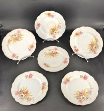 LOT DE 6 ASSIETTES EN PORCELAINE DE PARIS DECOR FLEURS Fin XIXe ø 21cm