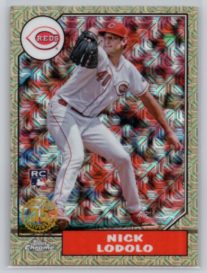 2022 TOPPS UPDATE NICK LODOLO 1987 35TH ANNIVERSARY CHROME SILVER PACK REDS