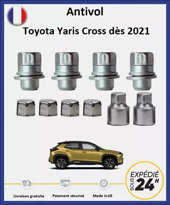 FARAD - STIL-BULL Ecrous antivol de roues Toyota Yaris Cross (4 écrous + 2clefs + 4 caches)
