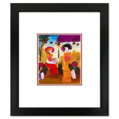 Moshe Leider, Framed Original Mixed Media Watercolor Painting, Hand Signed