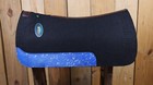 Saddle Pad Western for Horses with Royal Blue Acid Wash on Real Cow Leather
