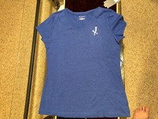 TEK GEAR BLUE Women's MEDIUM V Neck Moisture Wicking Short Sleeve T-Shirt NEW