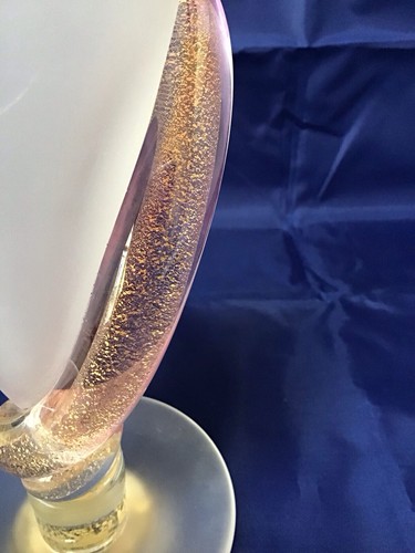 Effe Due Vetri D’Arte Murano matt weiß Karaffe rosa Glas gold Aventurin - Bild 5 von 13