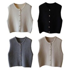 Gilet en tricot, vêtements confortables et respirants, Style rétro, Cardigan