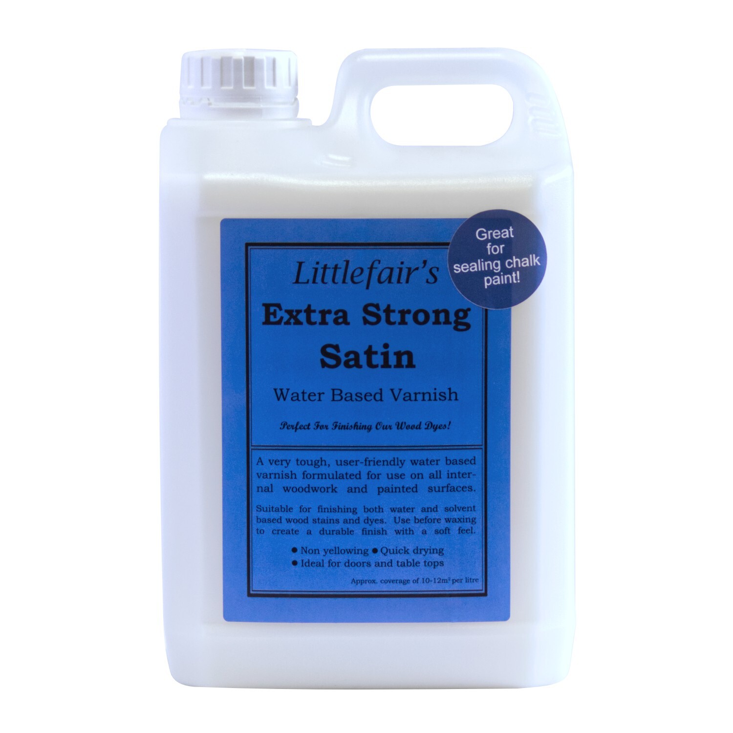 Littlefair's Indoor X Strong Wood Varnish - Clear Polyurethane Finish - Satin
