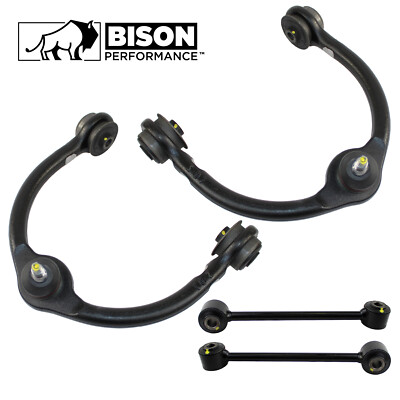 Bison Performance 4pc Front Upper Control Arm & Stabilizer Sway Bar Kit For Jeep