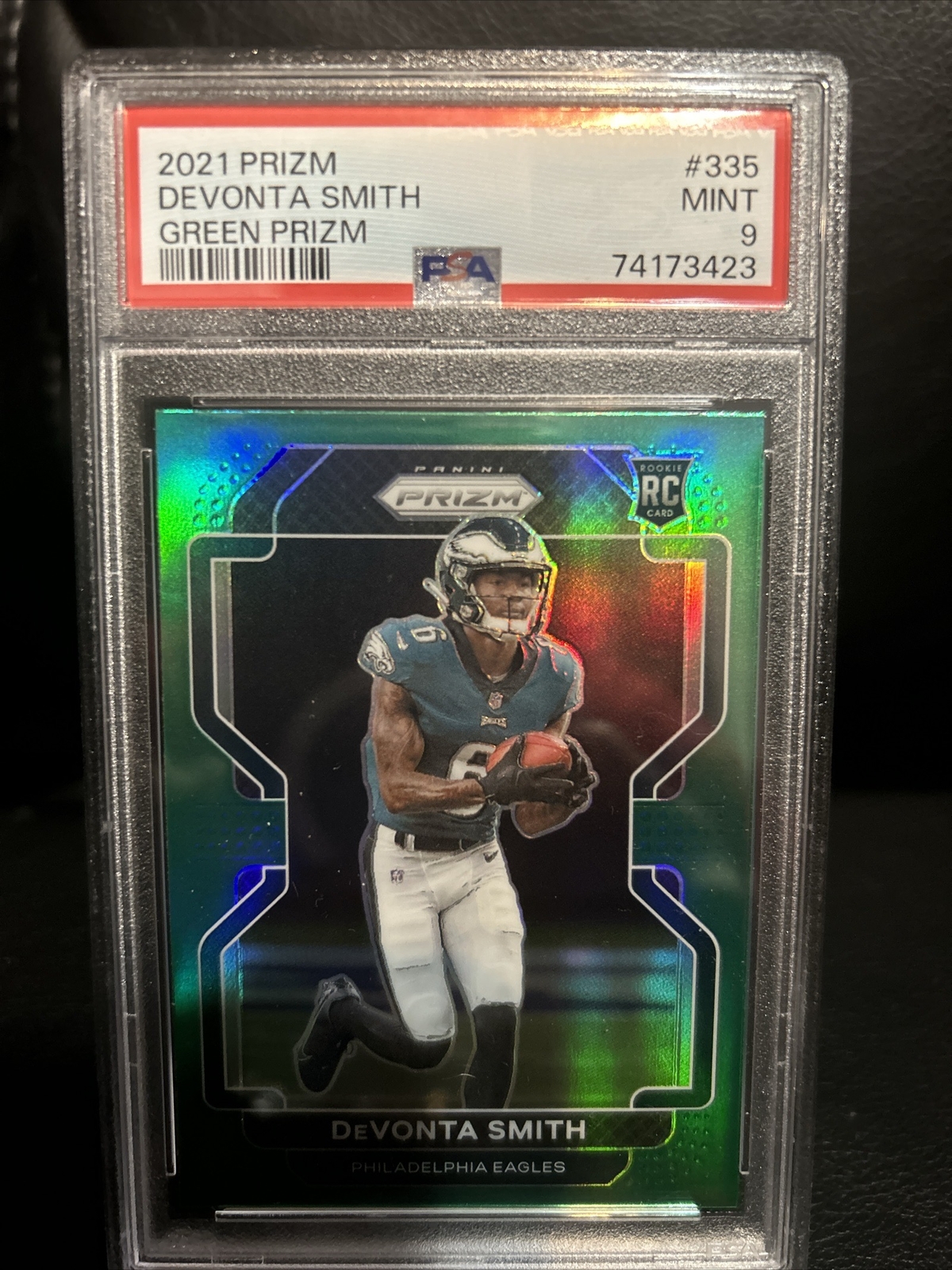 DeVonta Smith 2021 Prizm Green Prizm #335 Rookie Card RC PSA 9 Mint Eagles