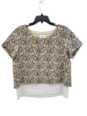 Atelier Camille Anthropologie Top Womens Large Bronze Textured Tapestry Layered