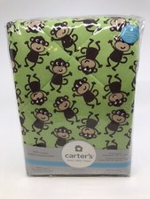 Carter's Quilted Playard Sheet Monkey Safari Jungle 100 Cotton 27" x 39" NEW