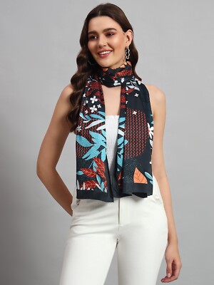 Women Floral Satin Silk Scarf Scarves Long Scarf Face Headscarf