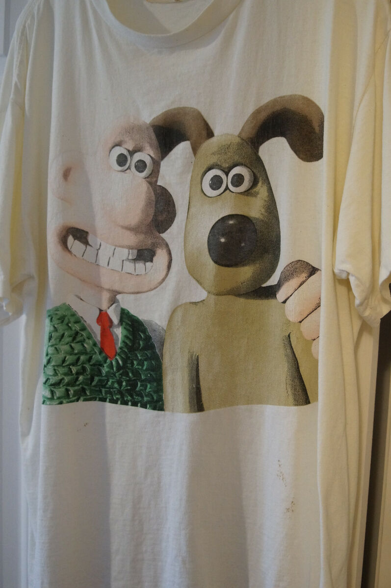 WALLACE & GROMIT VINTAGE 1990s T-SHIRT LARGE RARE - POLYGRAM WALLACE & GROMIT VINTAGE 1990s T-SHIRT LARGE RARE - POLYGRAM