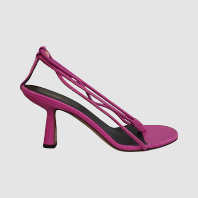 Neous Women Purple Leather Slingback Strappy Heeled Sandal Shoes Size 36.5