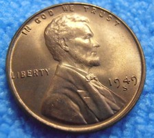 1949 S Lincoln Cent - Bu Uncirculated Wheat Penny