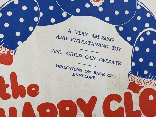C.1955 BOZO the Happy Clown, Cardboard Marionette, Unused Pop-Out Pieces, CreEpY - Picture 5 of 13