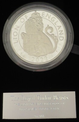 2022 UK £10 The Royal Tudor Beasts Lion 10oz Silver .999