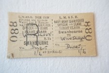 1967 Swanbourne to Wimslow LMS Railway Ticket
