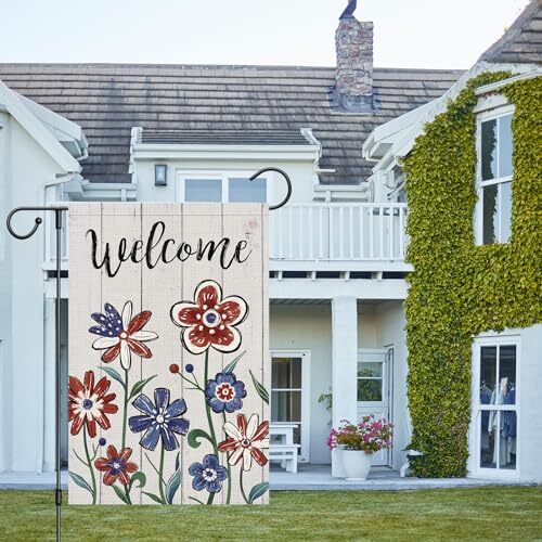 Welcome 4th of July Garden Flag 12x18 Inch Double Sided, Patriotic - 第 7/7 張圖片