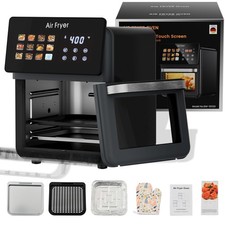 10 QT Black Air fryer Oven Multifunctional Digital Rotisserie Visible Window