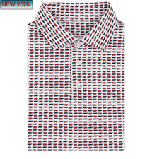 Men s State Print Polo Shirt Short Sleeve Casual Top