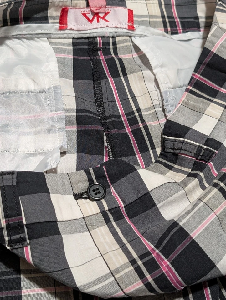 Bermudas deportivas Anne Klein para mujer 8 negras blancas rosas elásticas a cuadros Foto 3 de 4