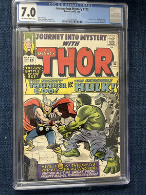 Thor Journey Into Mystery 112 CGC 7.0 OW/White Pages Classic Thor Vs. Hulk