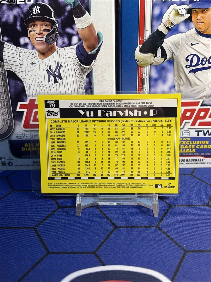 2025 Topps Update Yu Darvish Silver Pack Purple /75 Mojo Refractor Padres - Image 2 of 2