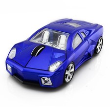 ECOiNVA Wireless Sports Car Mouse Laptop Desktop Computer Mice 2.4G USB Blue