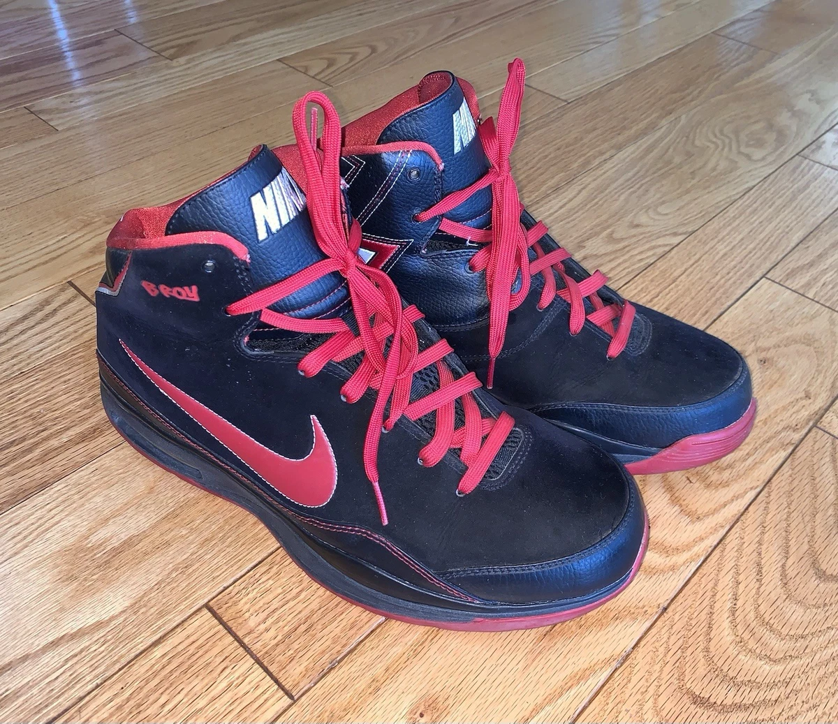 Nike B Roy High Top Basketball Sneakers Black Red Mens Size 10 Shoes Nike Hyperfuse 2010 Brandon Roy Portland Trailblazer PE  main image 4