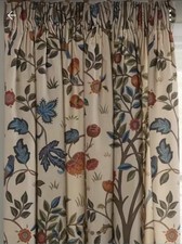 William Morris  Kelmscott  tree  Pencil.pleat  Lined Curtains W228 Drop 274cm 